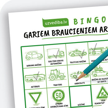 Bingo spēle gariem braucieniem ar auto